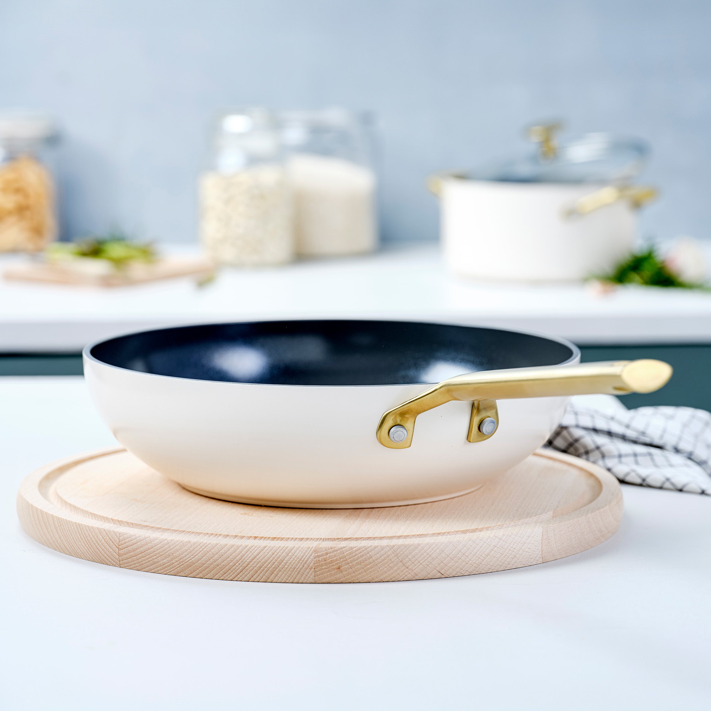 Sublime wok Crème 28 cm