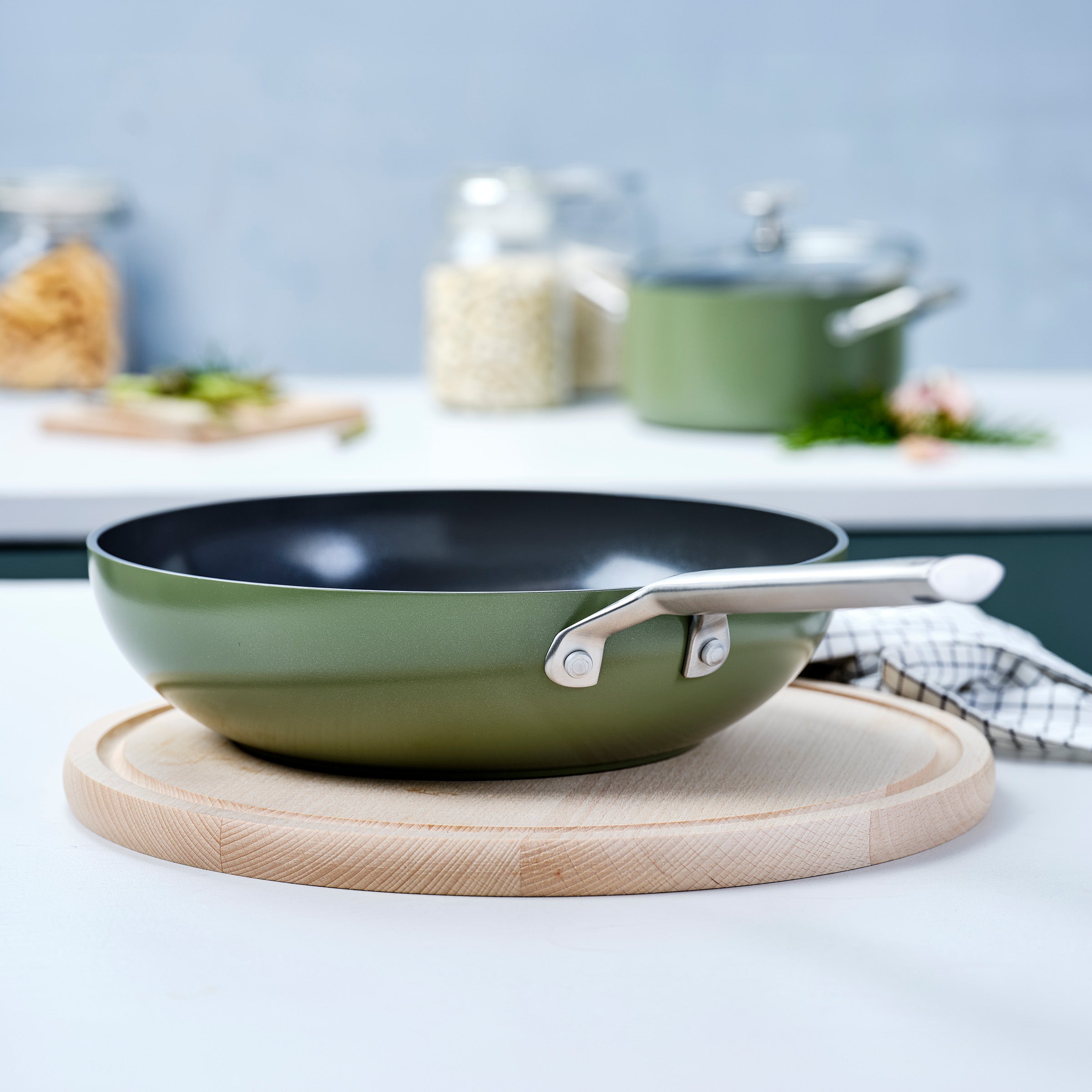 Sublime wok Olijfgroen 28 cm