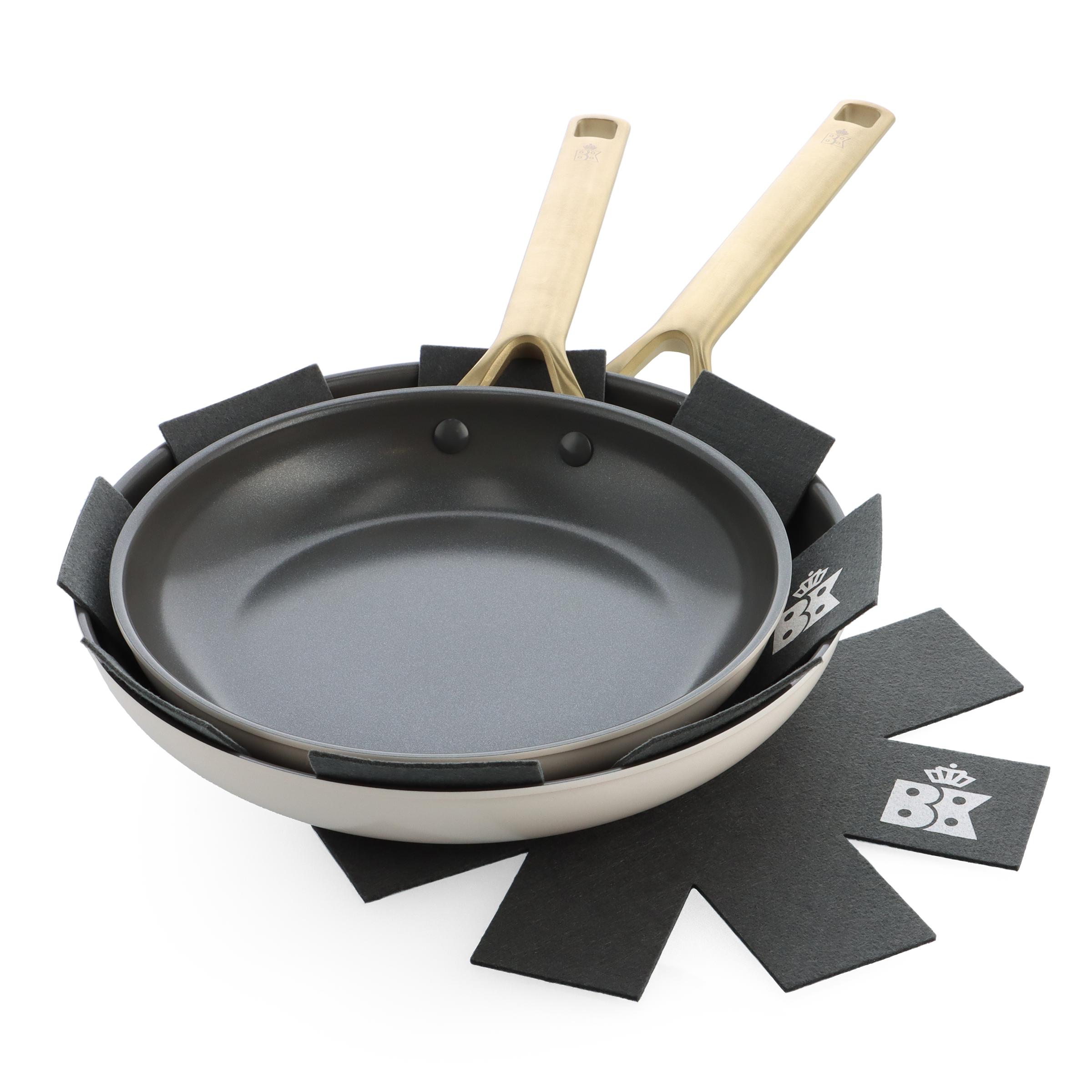 Sublime 2-delige koekenpannenset Crème 24 cm + 28 cm