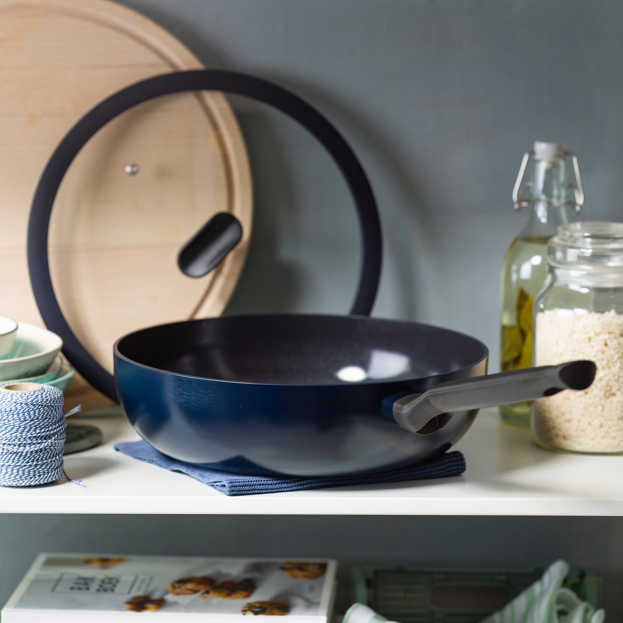 Enjoy wok Oxford Blauw 28 cm