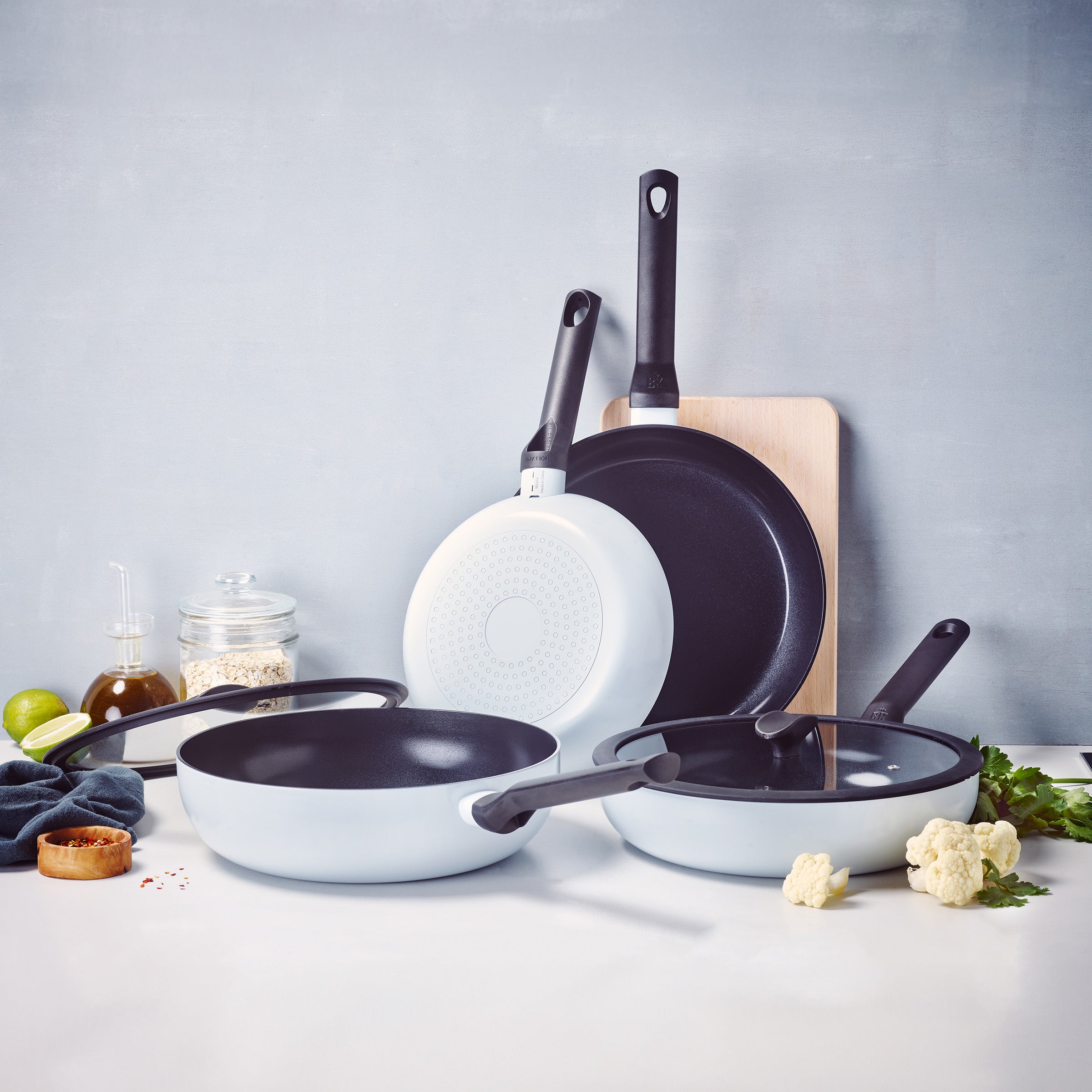 Enjoy wok Light Blue 28 cm + Panbeschermers