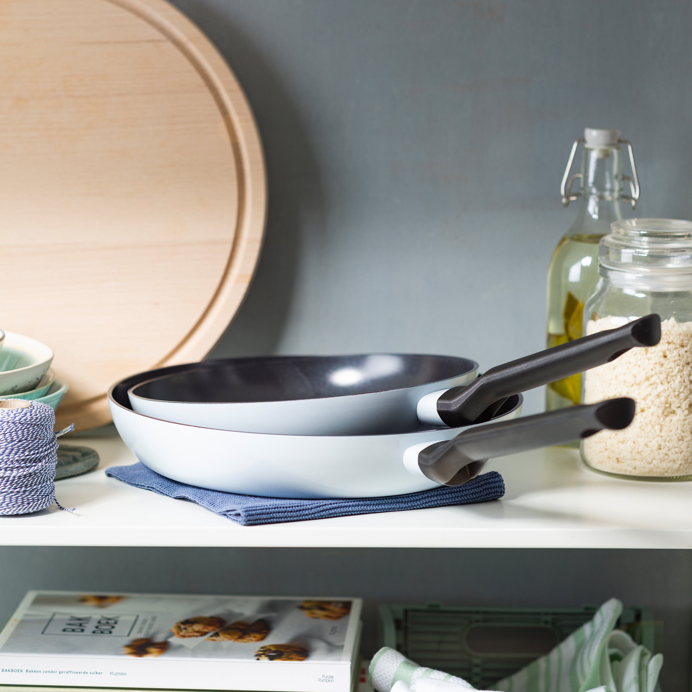 Enjoy 3-delig pannenset Light Blue met hapjespan