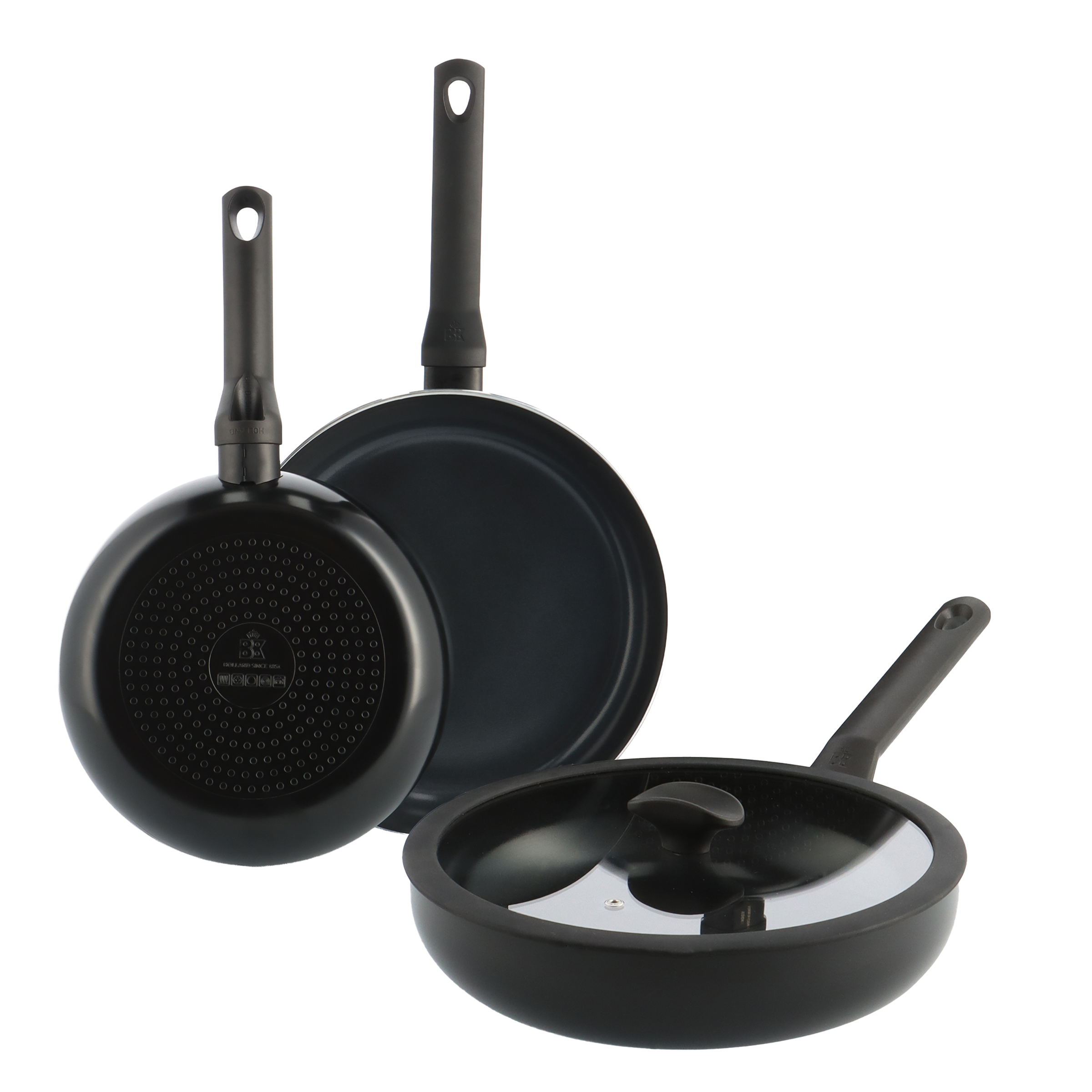 Enjoy 3-delig pannenset Black met hapjespan