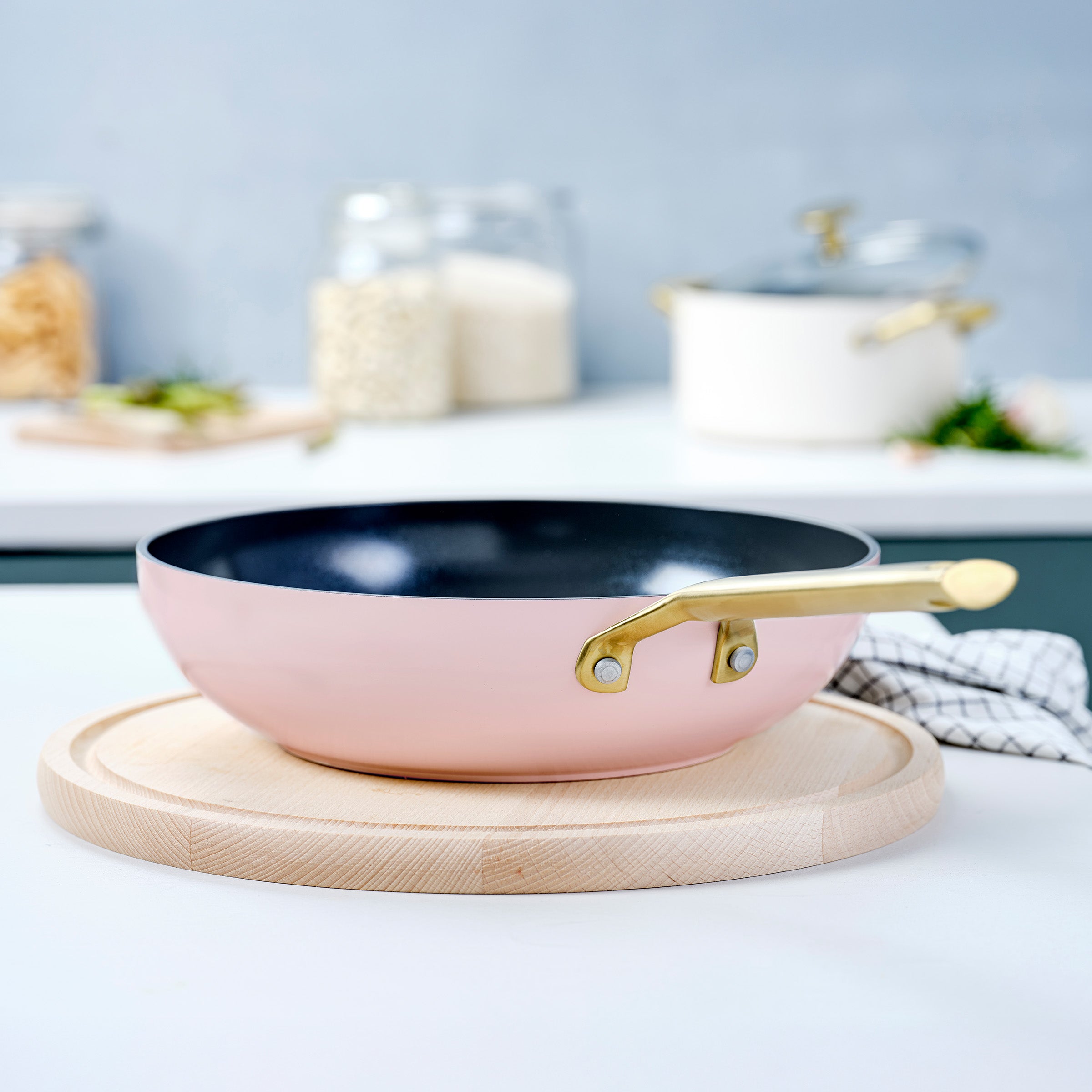 Sublime Blush Pink Wok 28cm