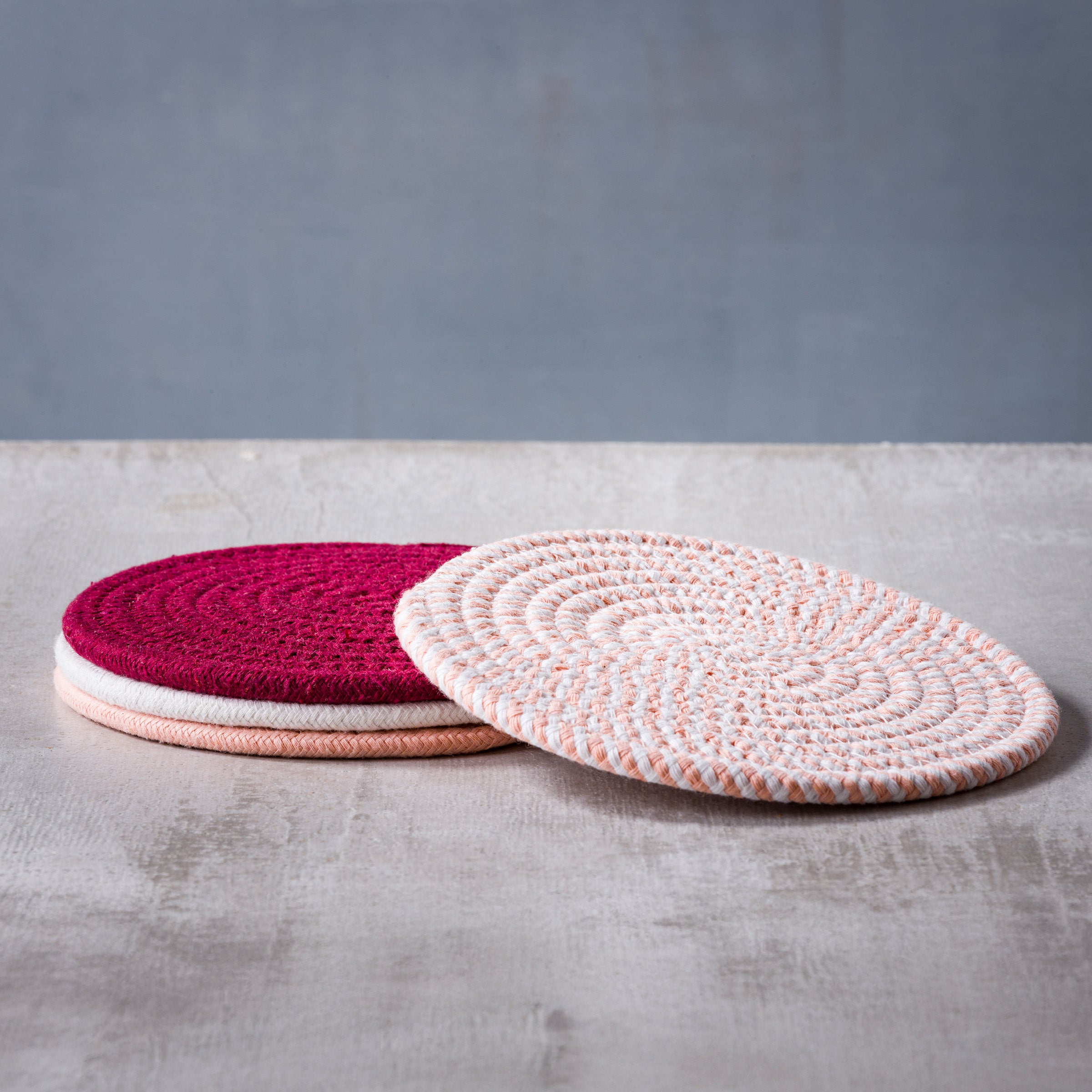 4-delige set onderzetters Pink