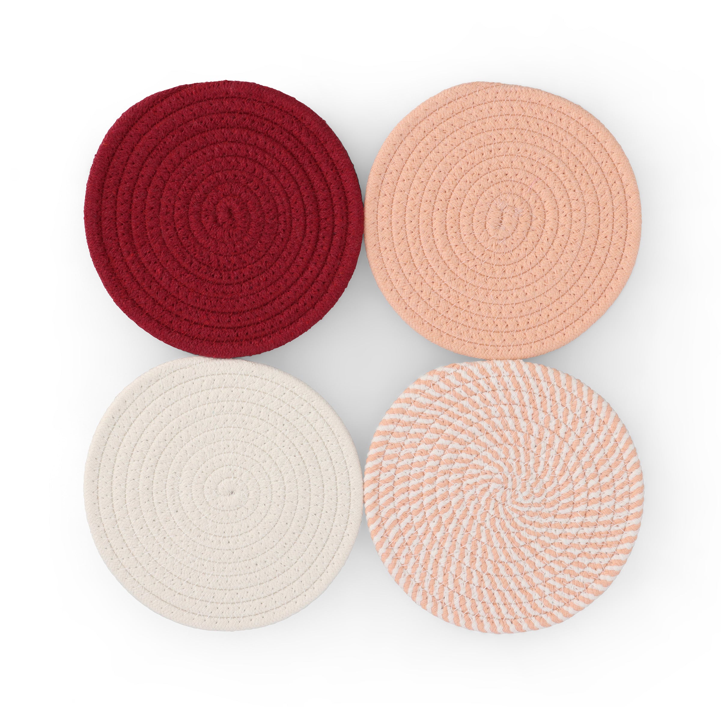 4-delige set onderzetters Pink