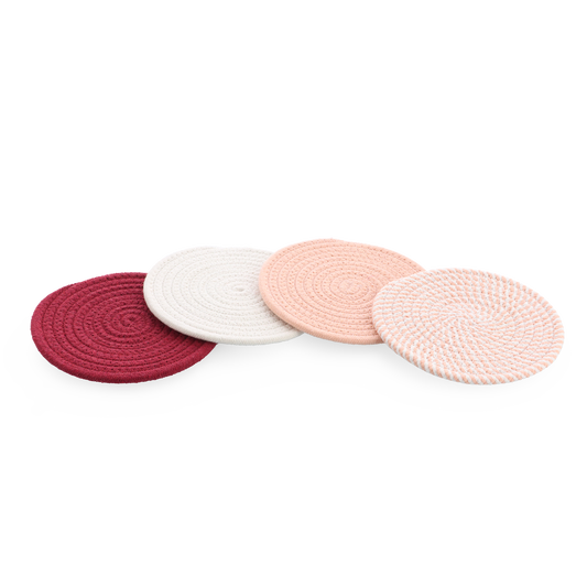 4-delige set onderzetters Pink
