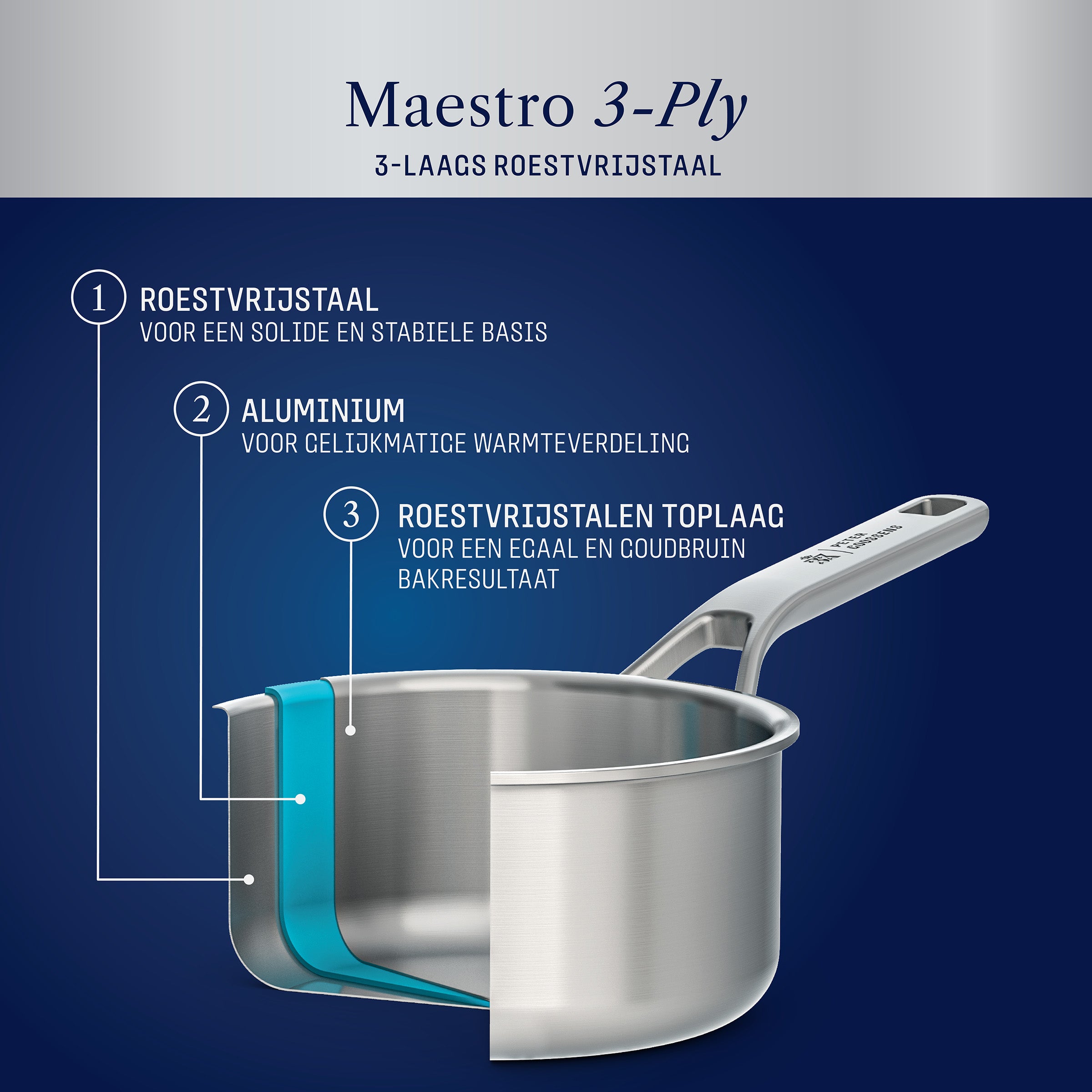 Maestro RVS Steelpan 16 cm