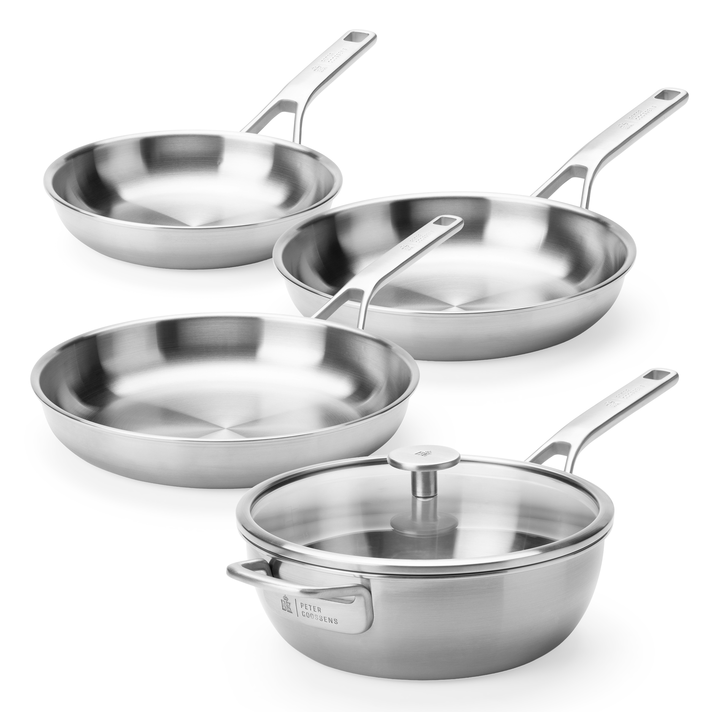 Maestro RVS koekenpanset (20cm + 24cm + 28cm) + Sauteuse