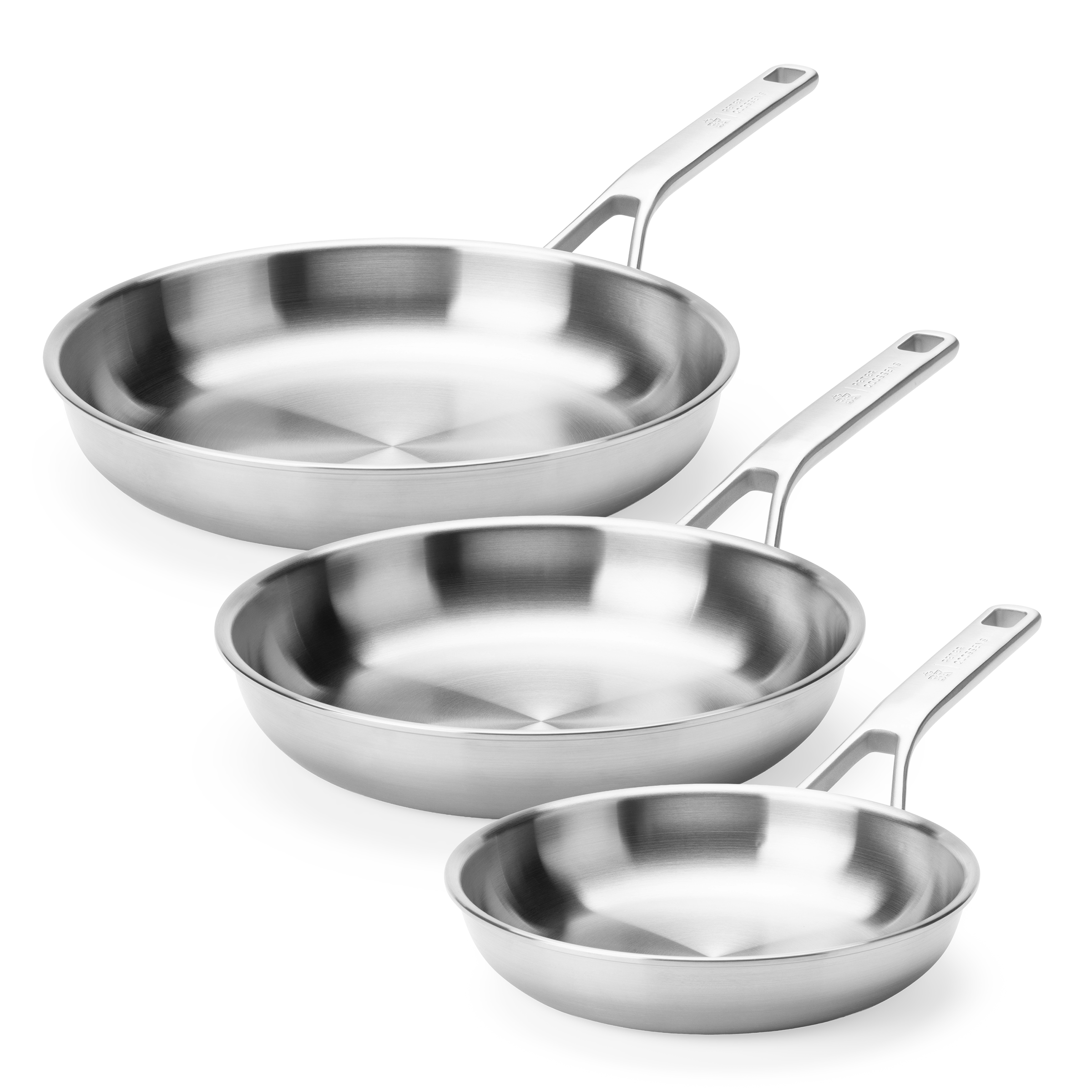Maestro RVS koekenpanset (20cm + 24cm + 28cm) met Gratis kookboek