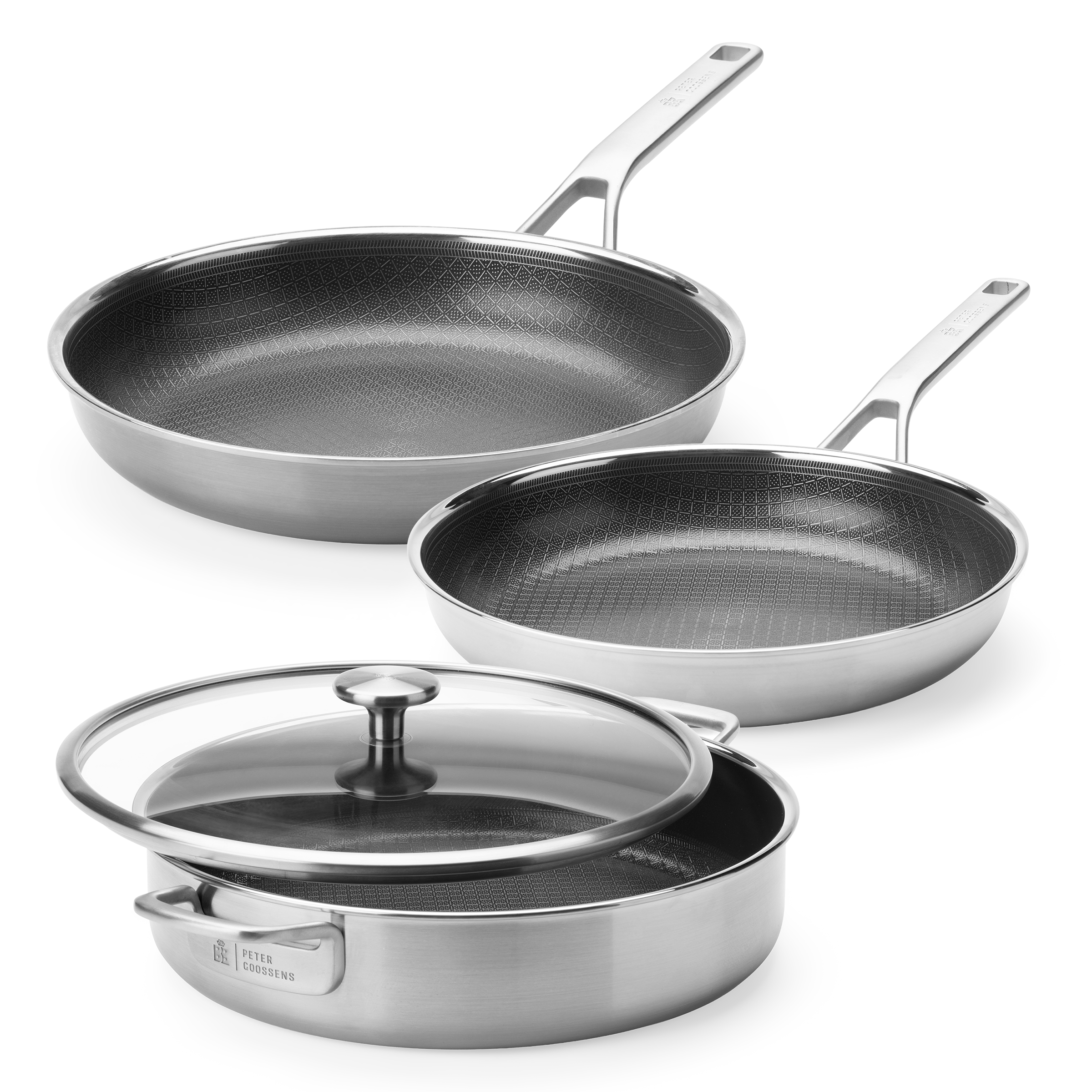 Durabond Hybride koekenpanset (24cm + 28cm) + hapjespan met Gratis kookboek