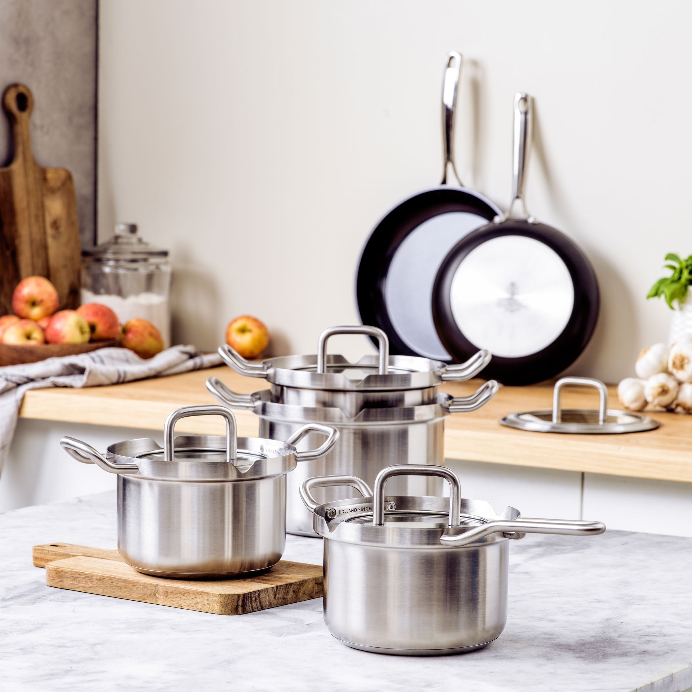 Q-Linair Master Glas &  Superior Ceramic 6-delige set zilver collectie in keuken