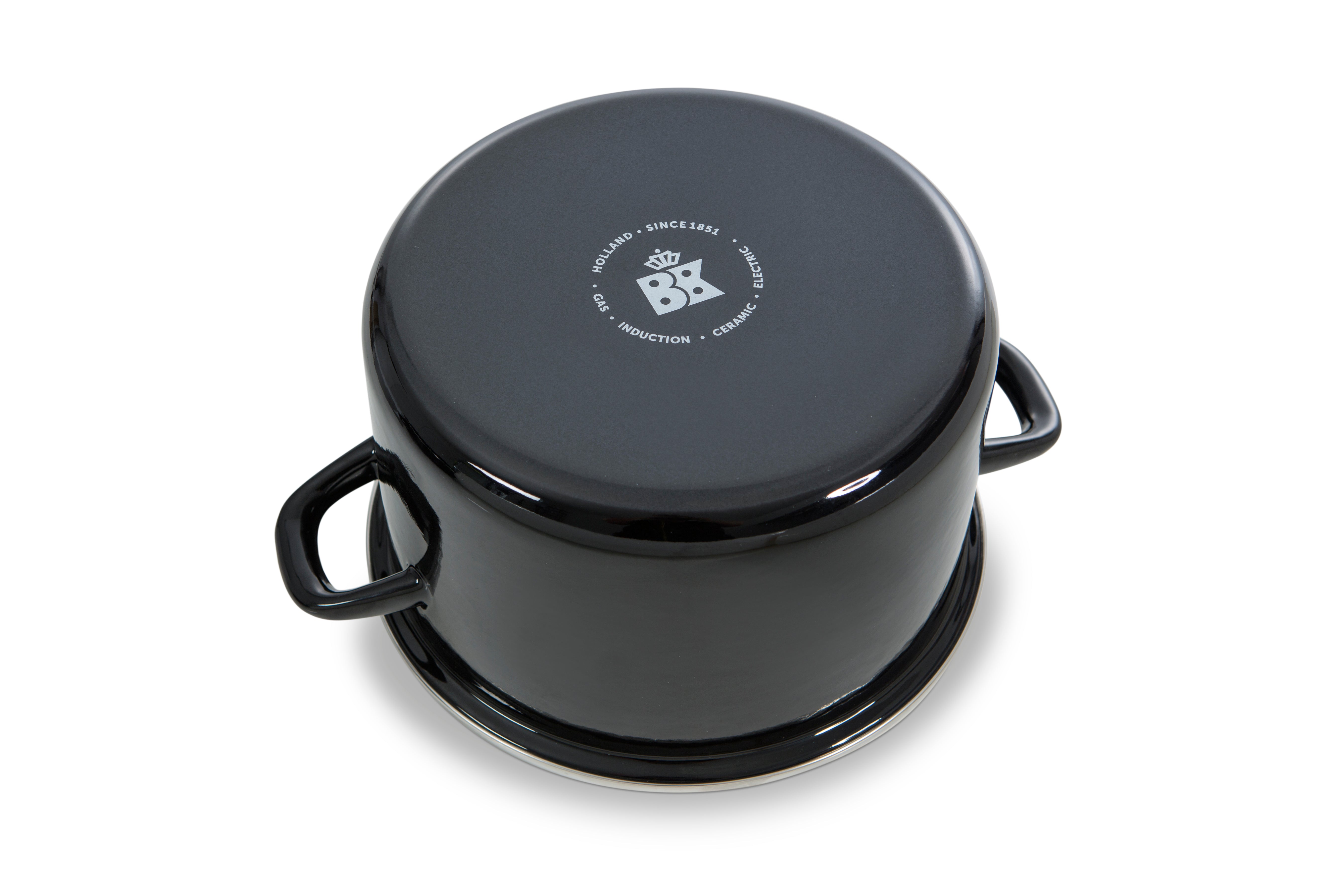 Fortalit mosselpan 22 cm zwart onderzijde