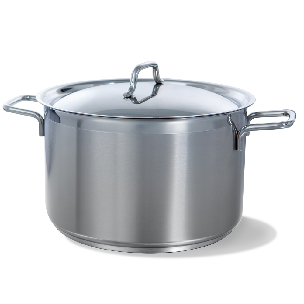 Gastronome soeppan 24 cm 6 liter zilver vooraanzicht