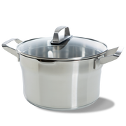 Premium+ soeppan 24 cm 5 liter zilver vooraanzicht