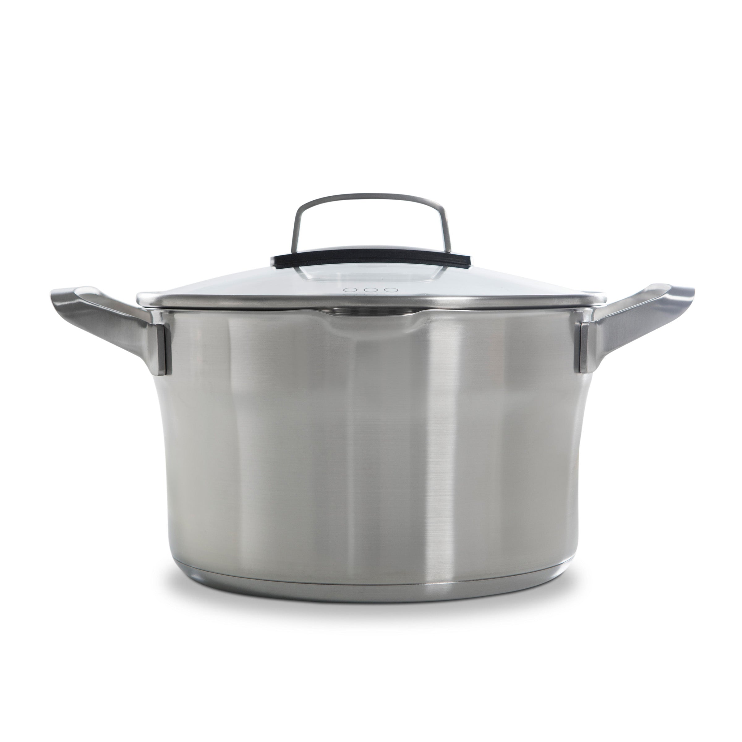 Premium+ soeppan 24 cm 5 liter zilver vooraanzicht