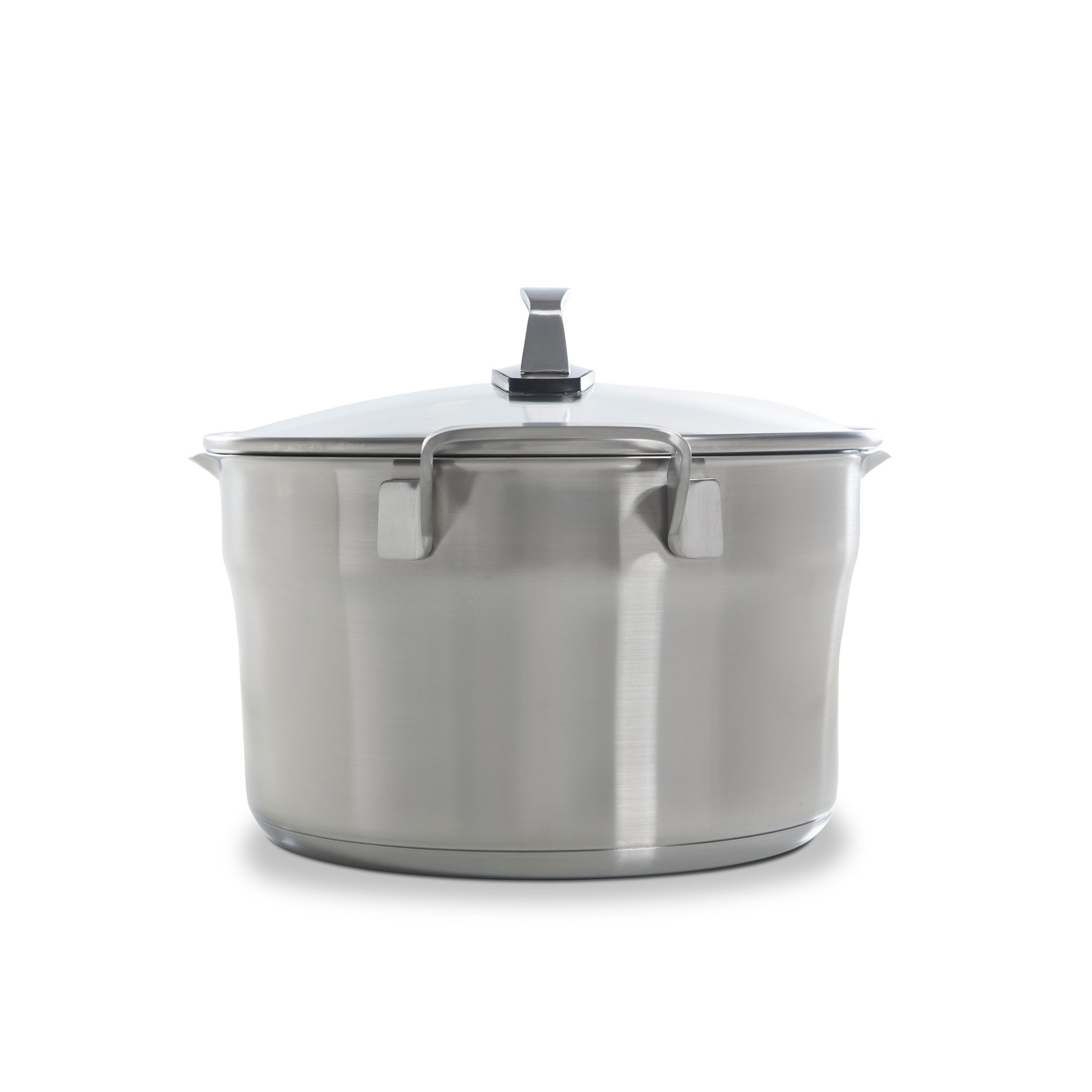 Premium+ soeppan 24 cm 5 liter zilver zijaanzicht 