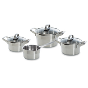 Premium+ pannenset 4-delig zilver vooraanzicht