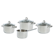 Essentials pannenset 4-delig zilver vooraanzicht