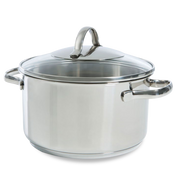 Essentials soeppan 24 cm 6 liter zilver vooraanzicht