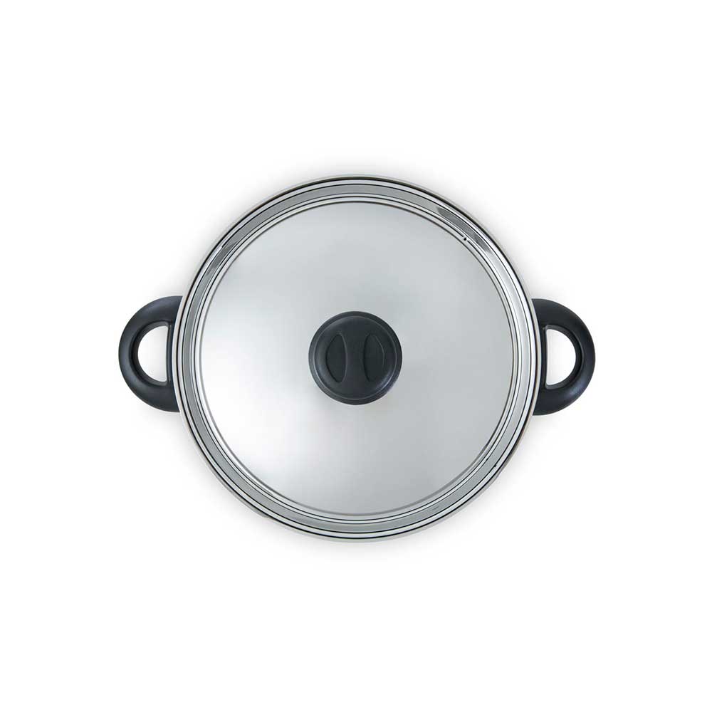 Karaat+ soeppan 24 cm 6,2 liter zilver bovenaanzicht
