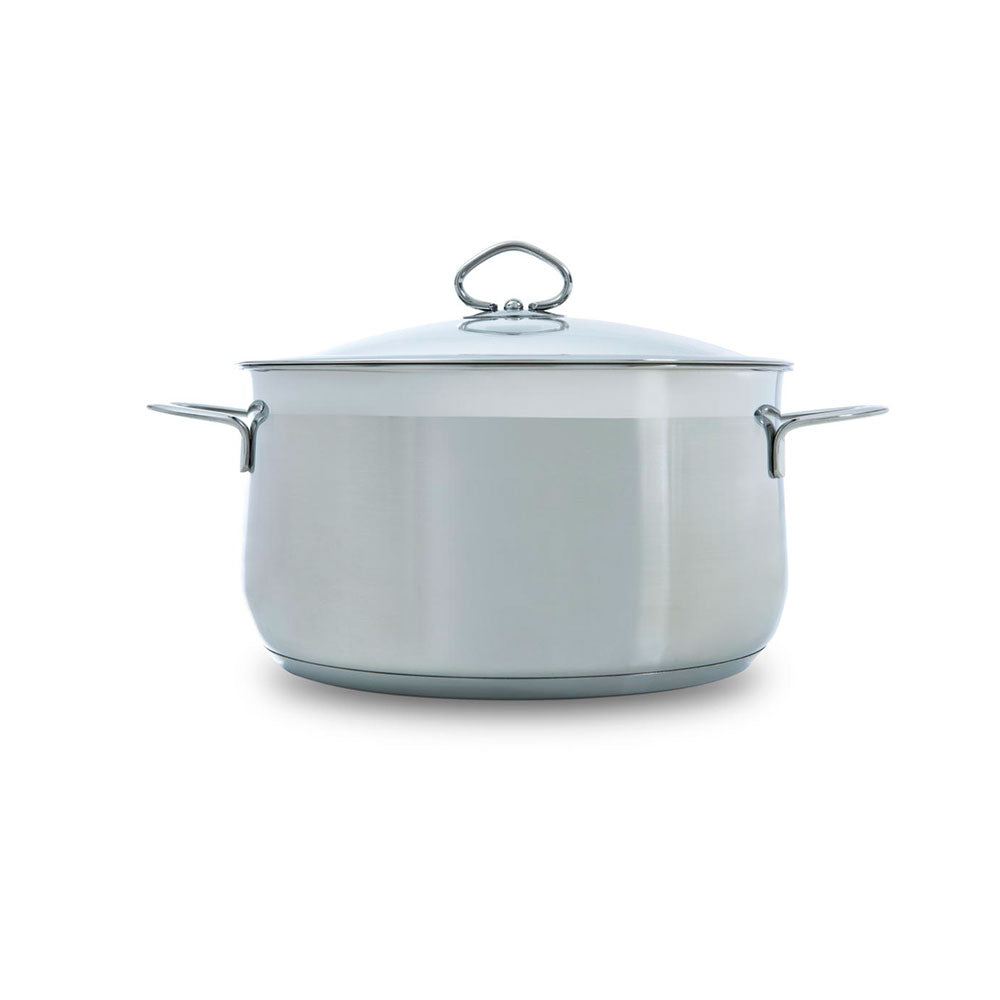 Excellent soeppan 24 cm 5 liter zilver vooraanzicht