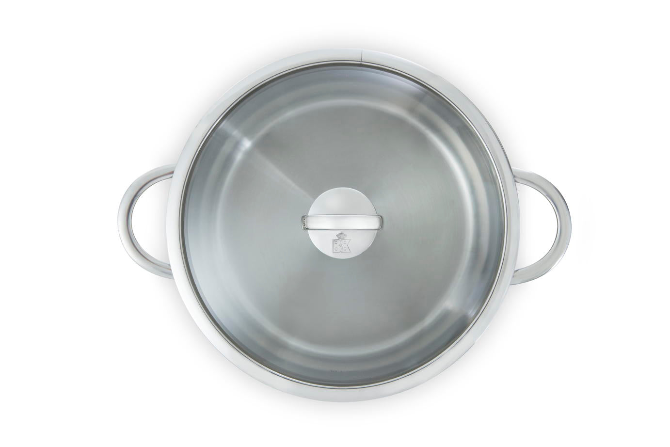 Excellent soeppan 24 cm 5 liter zilver bovenaanzicht