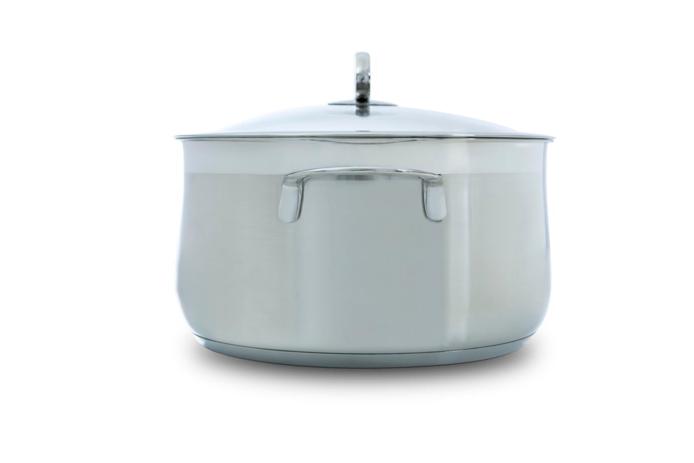 Excellent soeppan 24 cm 5 liter zilver zijaanzicht