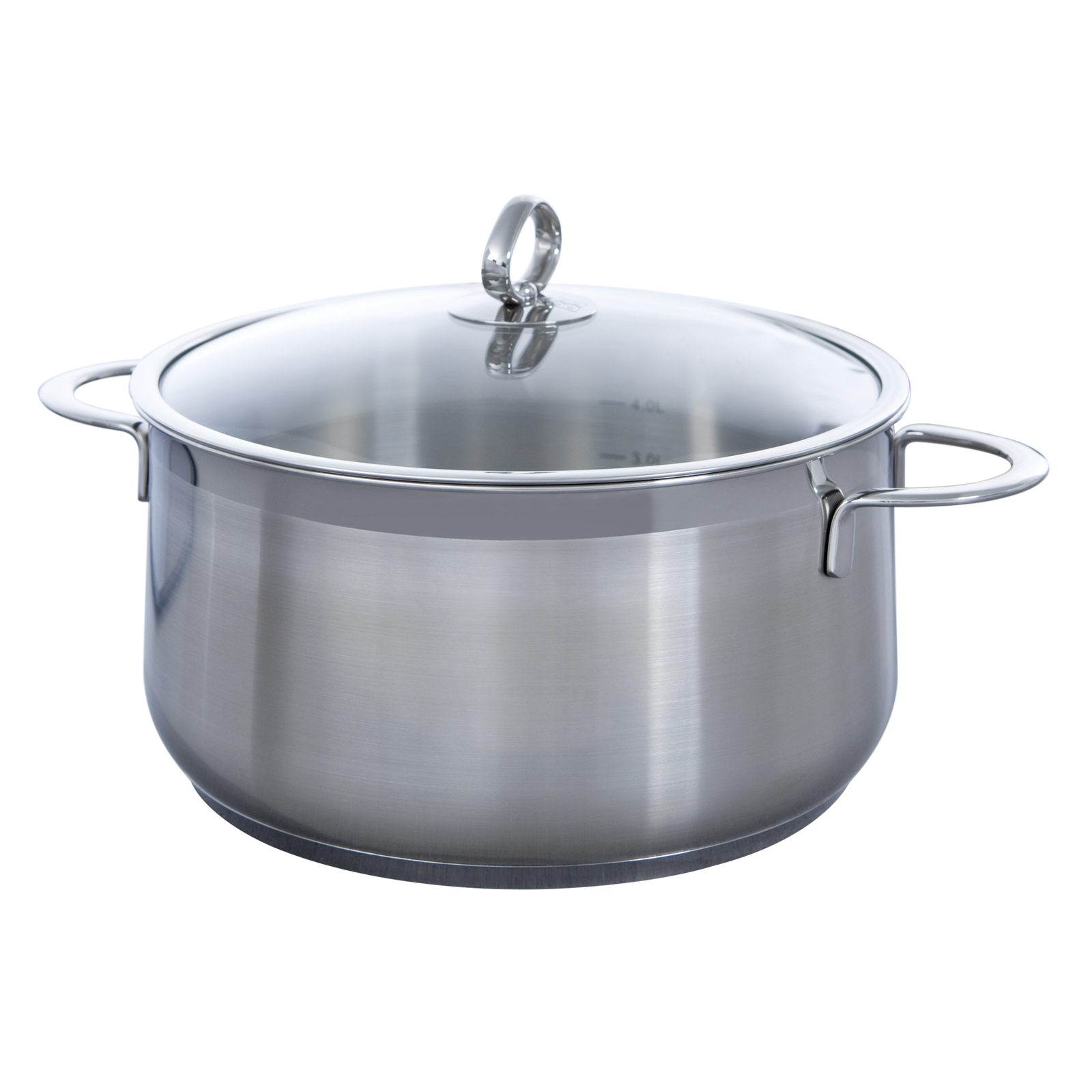 Excellent soeppan 24 cm 5 liter zilver vooraanzicht