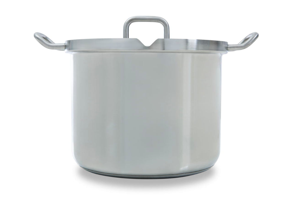 Q-linair Master Glas soeppan 24 cm 7 liter zilver vooraanzicht
