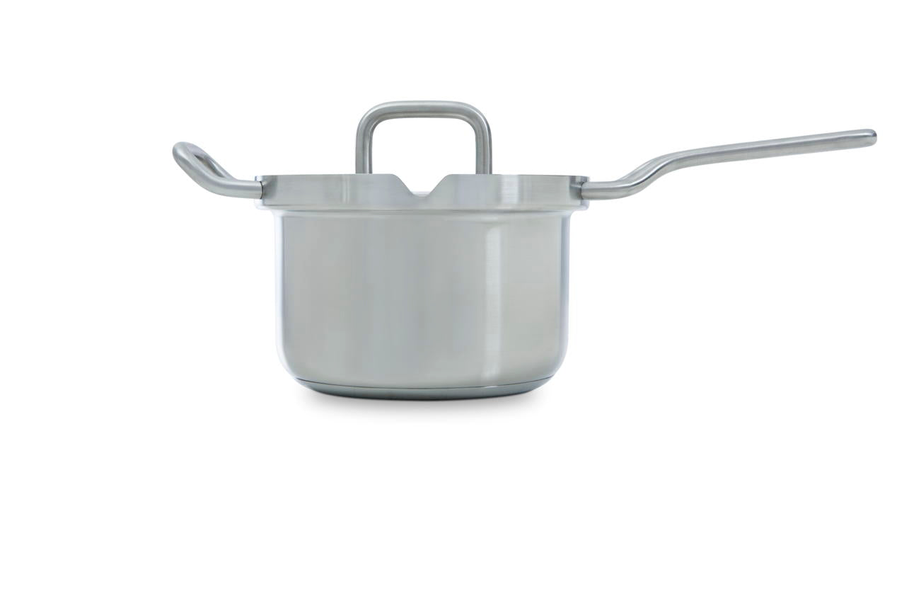 Q-linair Master Glass 16 cm steelpan zilver zijaanzicht