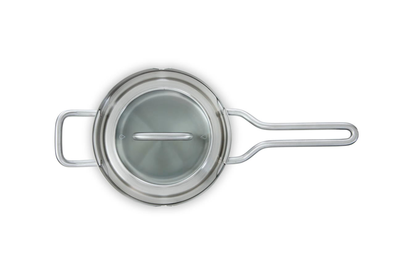 Q-linair Master Glass 16 cm steelpan zilver bovenaanzicht