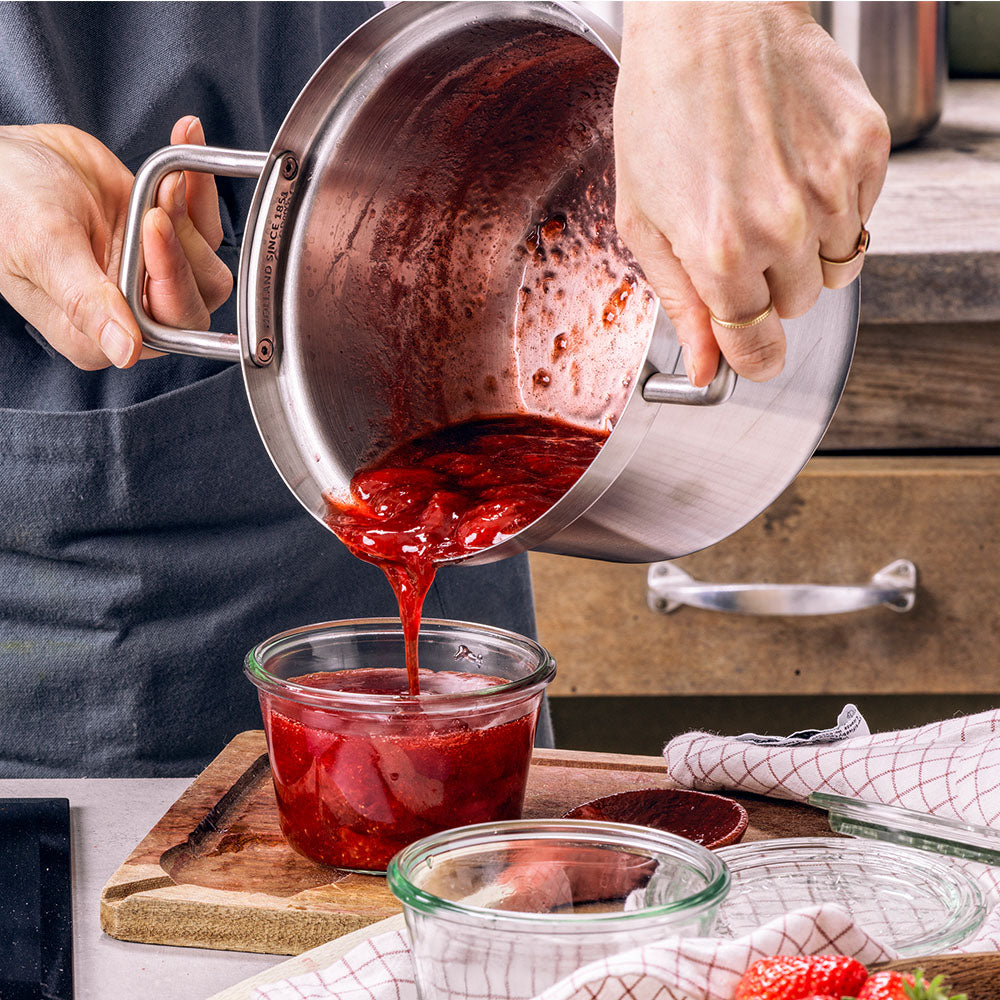 Q-Linair Master pannenset 5-delig zilver aardbeien