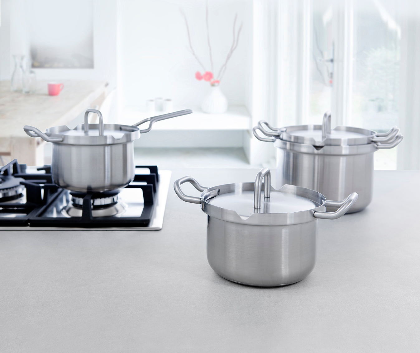 Q-Linair Master pannenset 4-delig zilver in de keuken