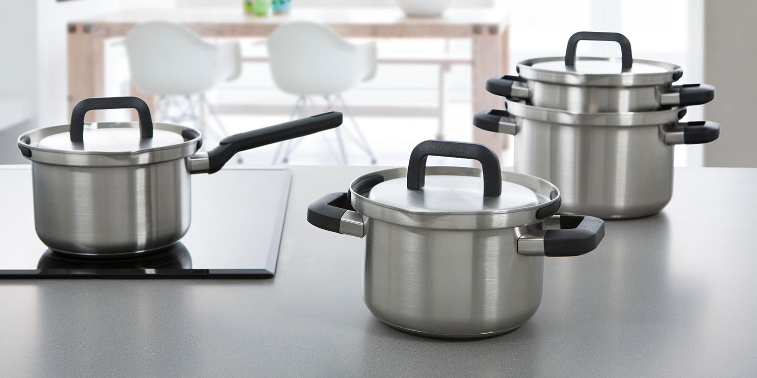 Flow Cool pannenset 4-delig zilver in keuken