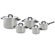 Flow Cool pannenset 5-delig zilver vooraanzicht