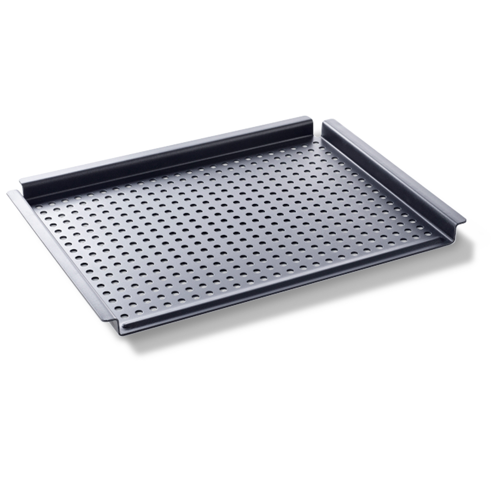 Black Steel BBQ grillplaat 44x32 cm zwart zijaanzicht