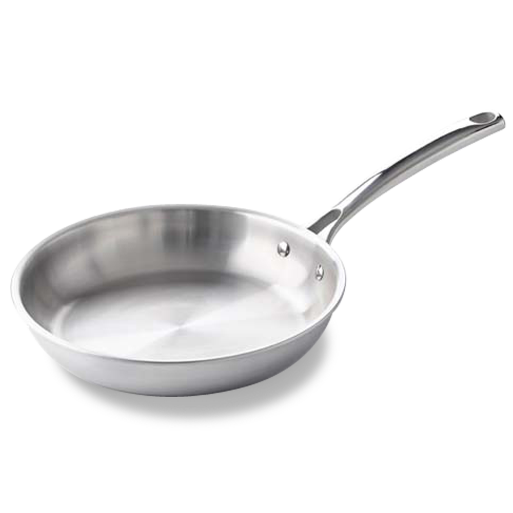 Superior Tri-Ply koekenpan zilver vooraanzicht