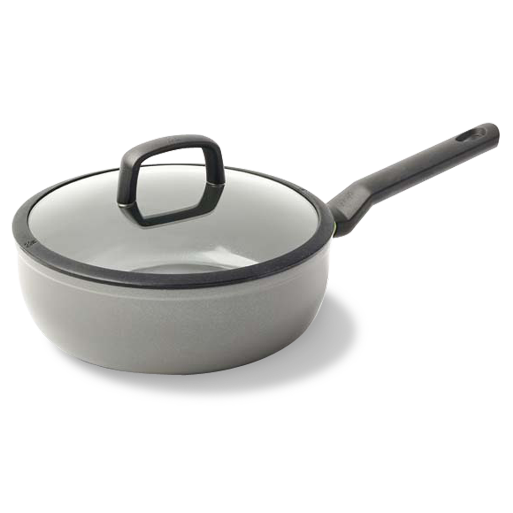 Grijze BK Balans hapjespan 24/28 cm zijaanzicht