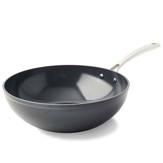 Superior Ceramic wok 30 cm zwart vooraanzicht