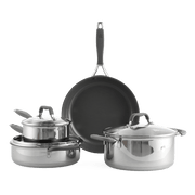 Control 4-delige pannenset zilver vooraanzicht