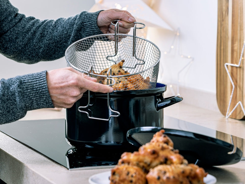 Fortalit frituurpan 24 cm zwart in keuken