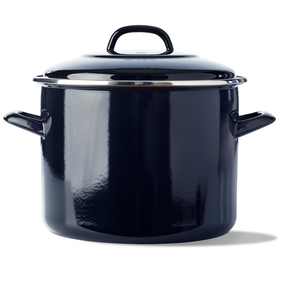 Indigo soeppan 24 cm blauw vooraanzicht