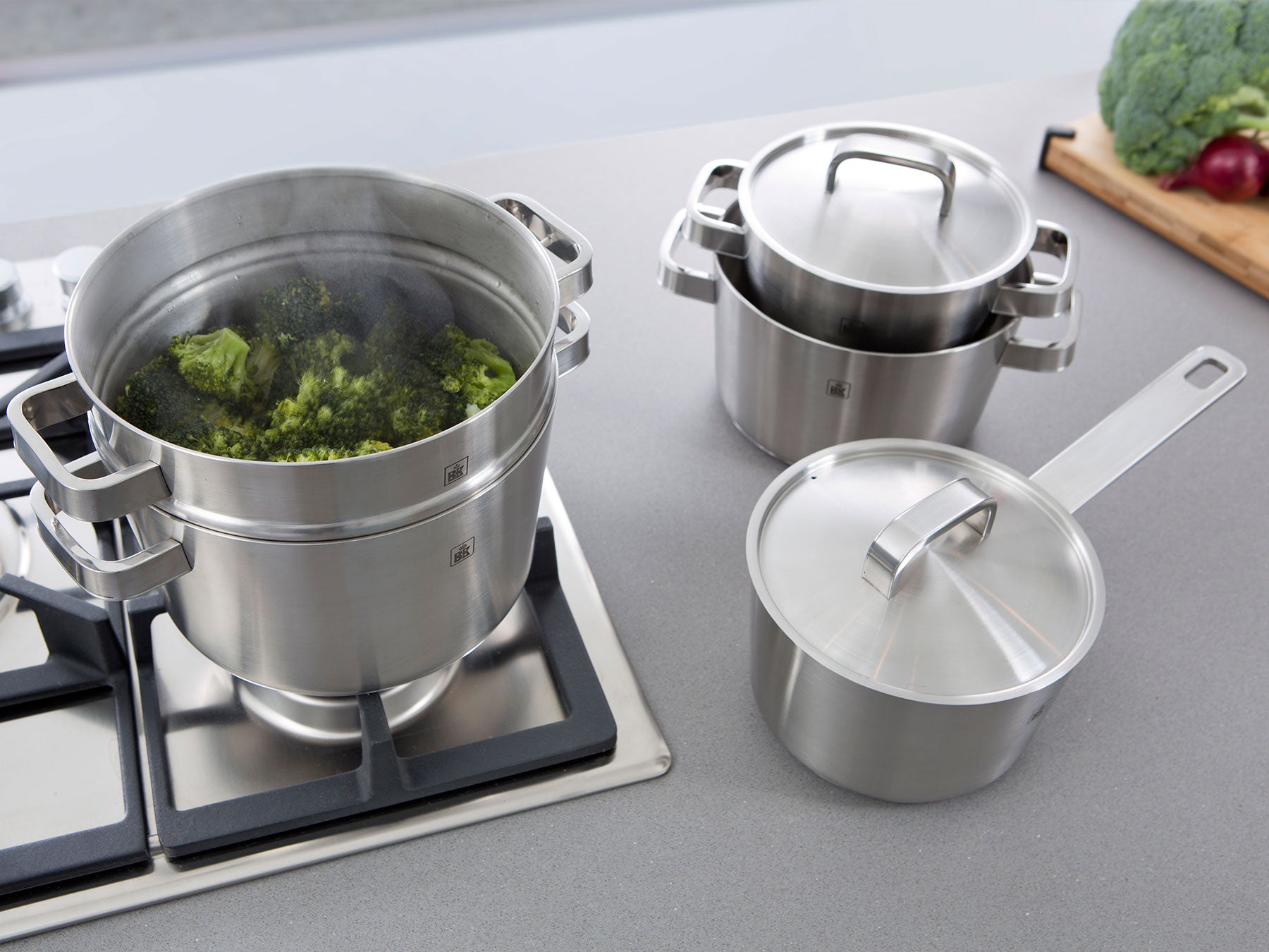 Conical+ stomerinzet 20 cm 2-delig zilver met broccoli