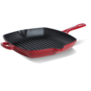 Bourgogne grillpan 26 cm rood zijaanzicht