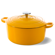 Bourgogne braadpan geel zijaanzicht