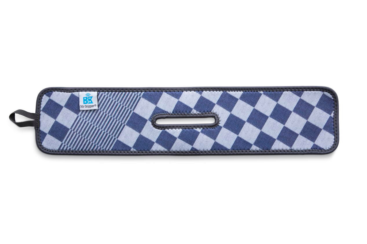 Mr. Gripper afgiethulp blauw geruit bovenaanzicht