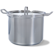 Q-linair Master Glas soeppan 24 cm 7 liter zilver vooraanzicht