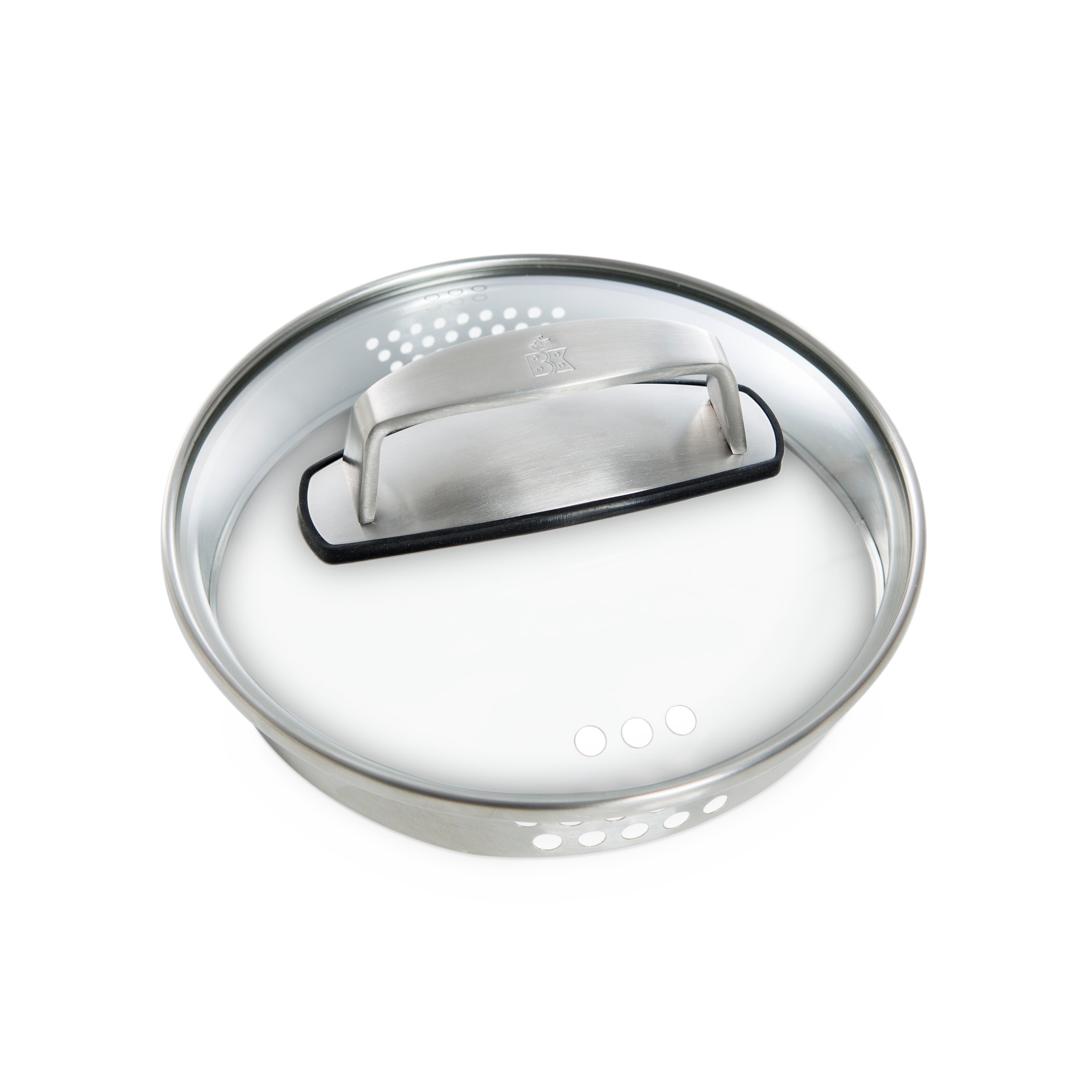 Premium+ deksel kookpan zilver vooraanzicht