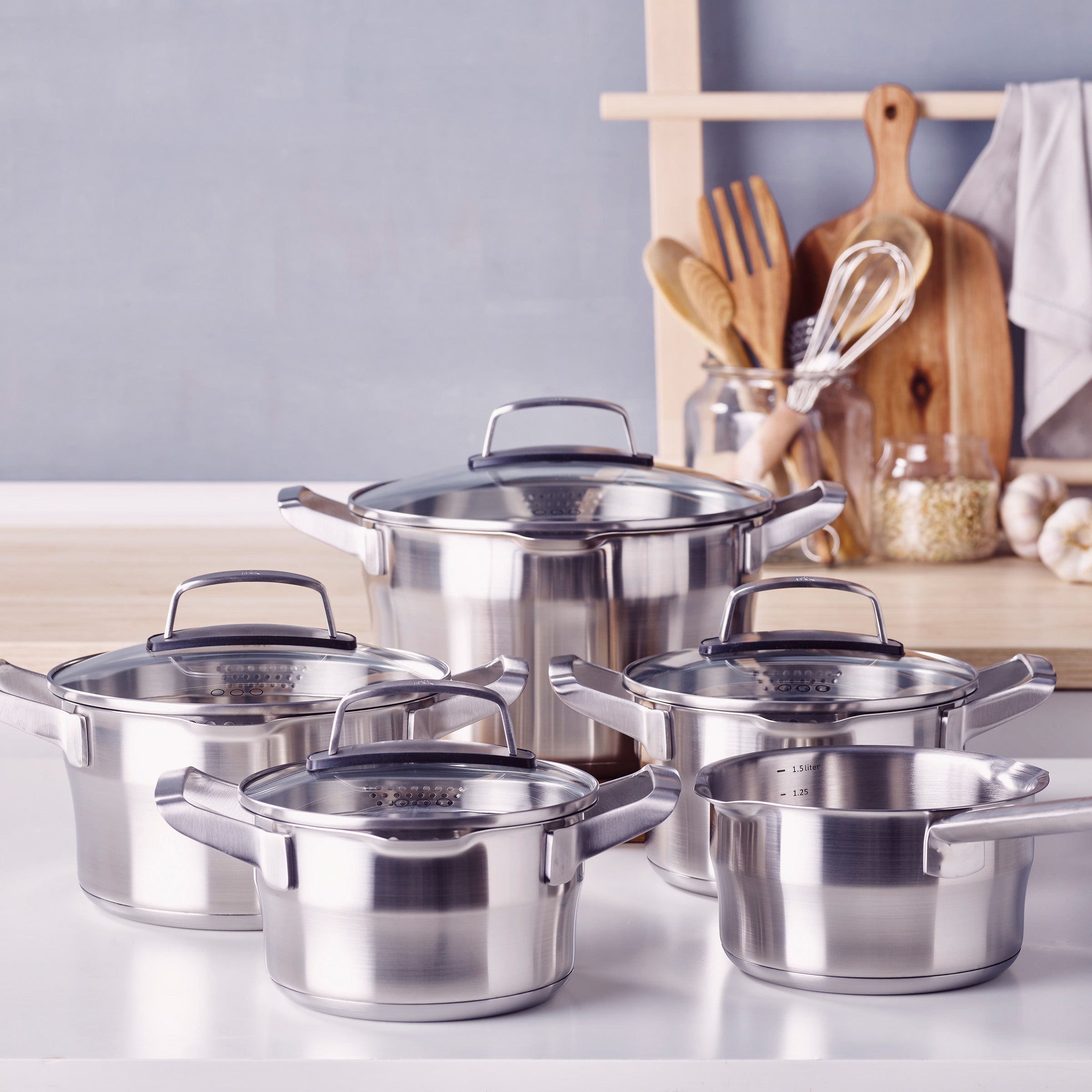 Premium+ deksel kookpan zilver volledige collectie